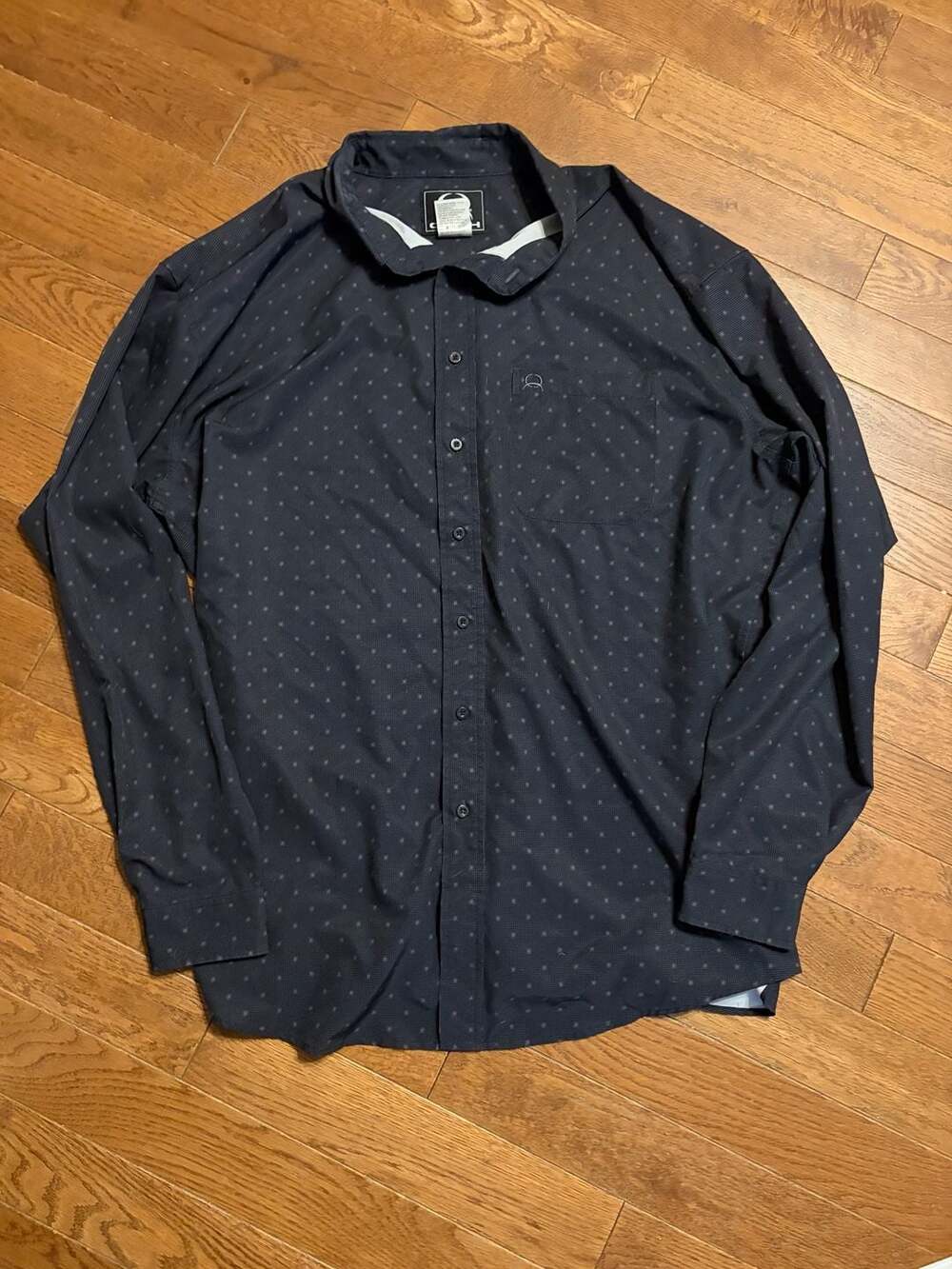 Cinch Long Sleeve Button Up Shirt Size XXL Black Geometric Print